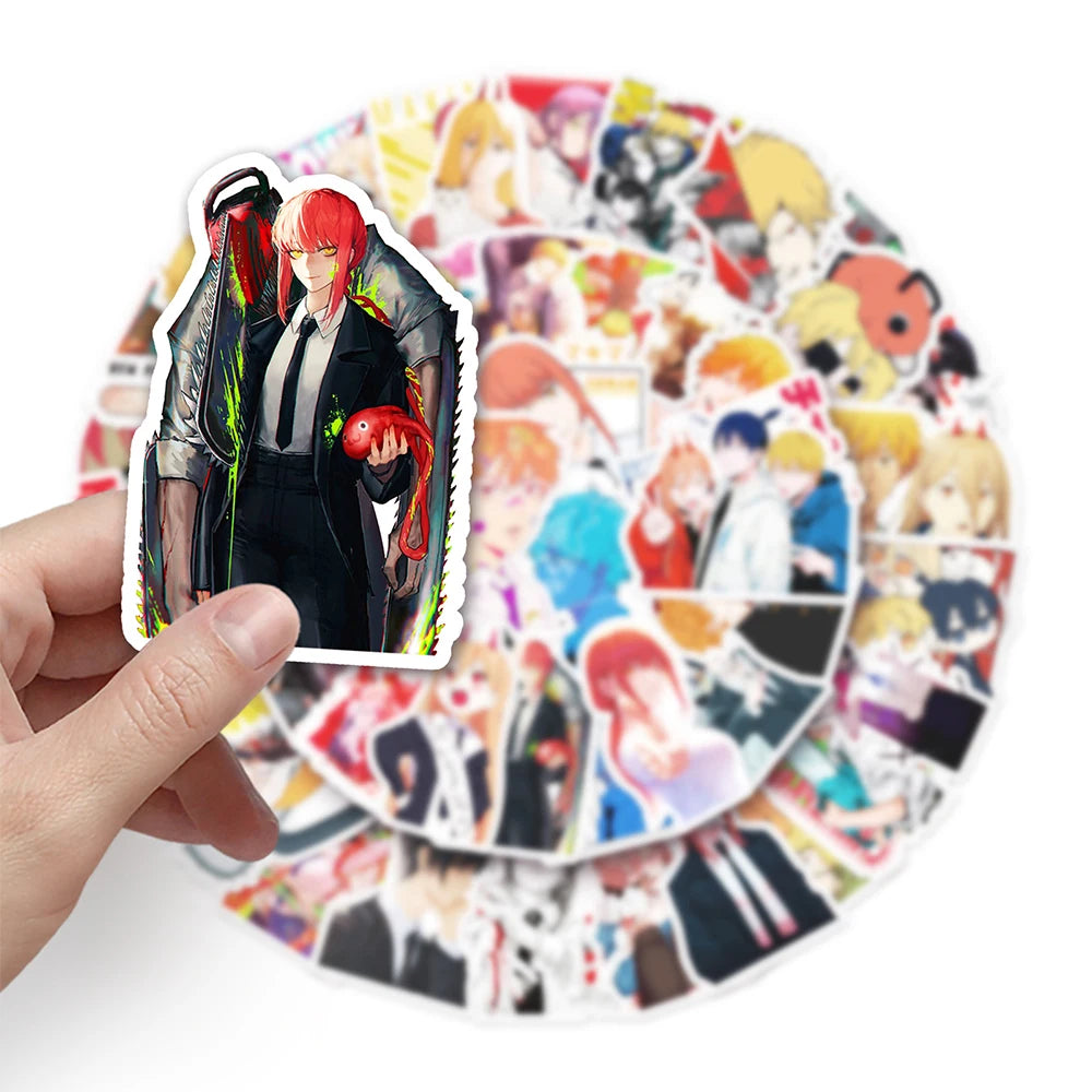 10/30/51pcs Cool Cartoon Chainsaw Man Stickers Denji Makima Anime Sticker Decoration DIY Skateboard Diary Phone Graffiti Decals