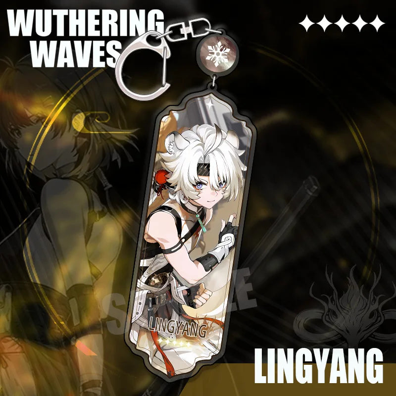 New Wuthering Waves Hiyuki Denia Aemeath Mornye Keychain Cartoon Anime Strip Pendant Keyring Backpack Jewelry Cute Gift