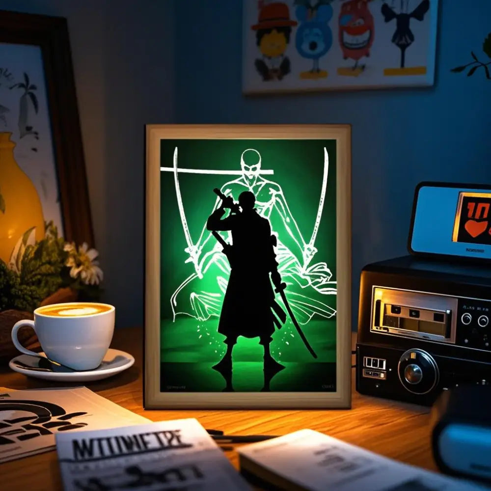 One Piece Luffy Zoro LED Moon Lamp – Anime Decor