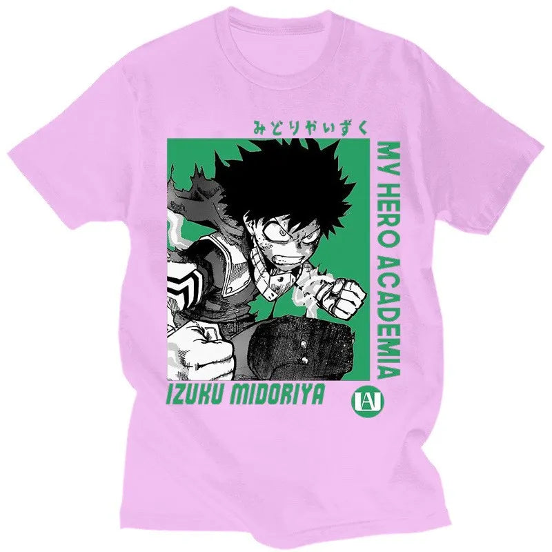 My Hero Academia Men's T-Shirt Izuku Midoriya Deku Printed Japanese Anime Summer Boy Kids Short Sleeve Parent-Child Wear