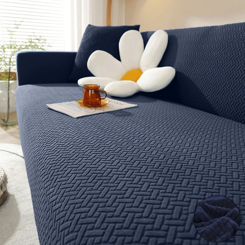 LEVIVEl Jacquard Elastic Sofa Covers Geometric ArmChair Knitted Sofa Couch Slipcovers Chair Protector For Living Room L Shaped