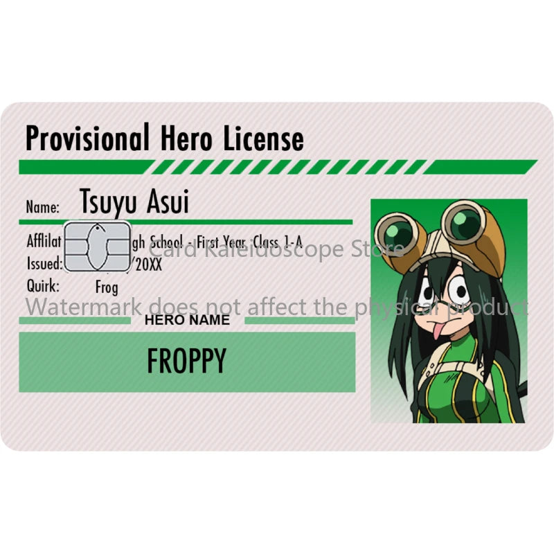 Anime My Hero Academia Student ID Series Redit Card Skin Sticker for VISA JCB Mastercard and Other Bank IC Card Decoration