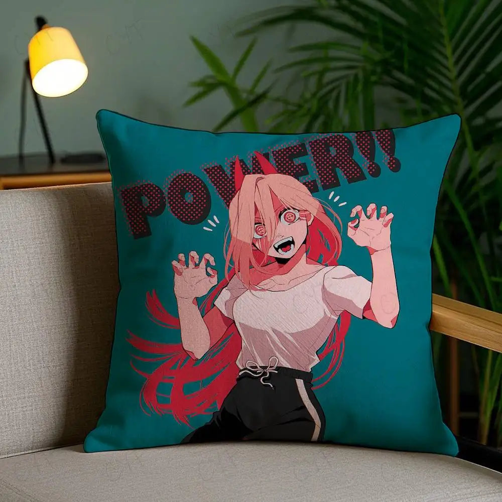 Hot comics Chainsaw Mans Pochita Pillow Case Custom Printed Brushed Fleece Pillow, Baby Skin-Touch, Eco-Friendly Dye-Sublimation