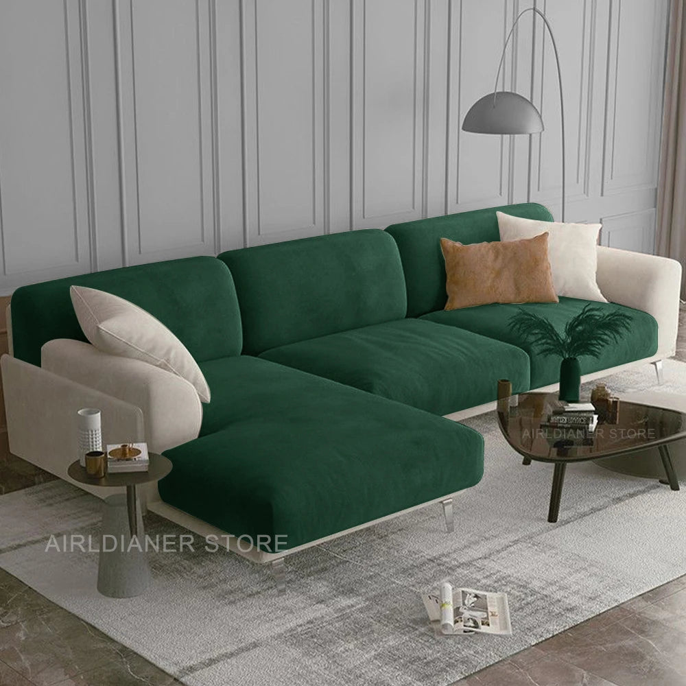 Luxury Soft Velvet Sofa Seat Cover Solid Elastic Sofa Cushion Covers Separate Furniture Protector Sofa Cover Living Room Pets