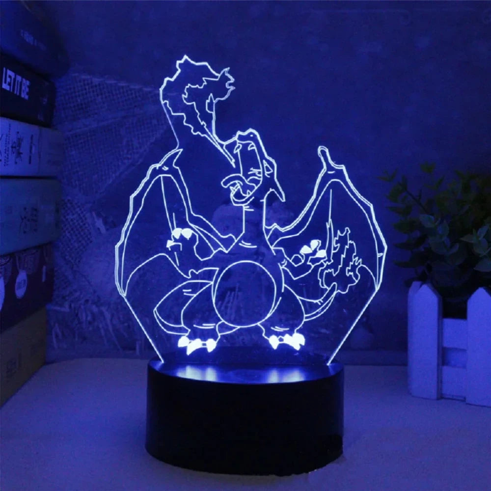 3D LED Night Light Pikachu Charizard Mewtwo Haunter 16 Colors Changing Touch Remote Control Anime Lamp for Bedroom Birthday Gift