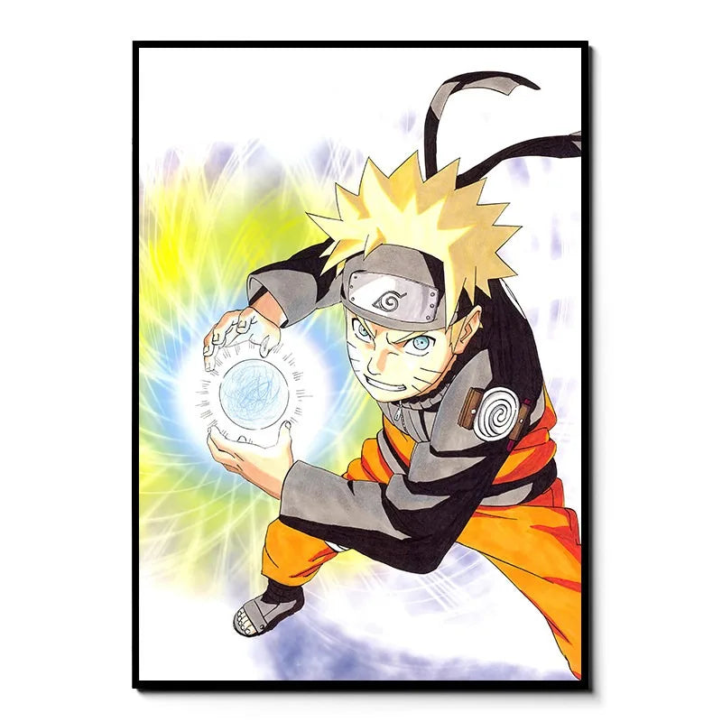 Japanese Anime Naruto Uzumaki Frameless Canvas Core Print - HD Poster Home Decor for Living Room Bedroom Anime Peripheral