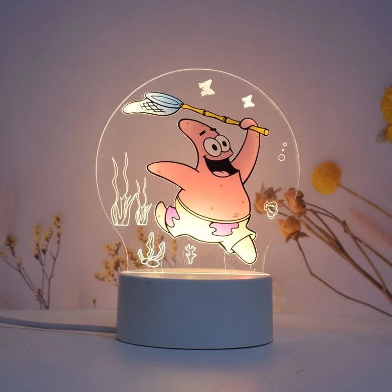 SpongeBob SquarePants Patrick Star Peripheral Cartoon Animation Creative Night Light 3D Children's Room Decorative Light