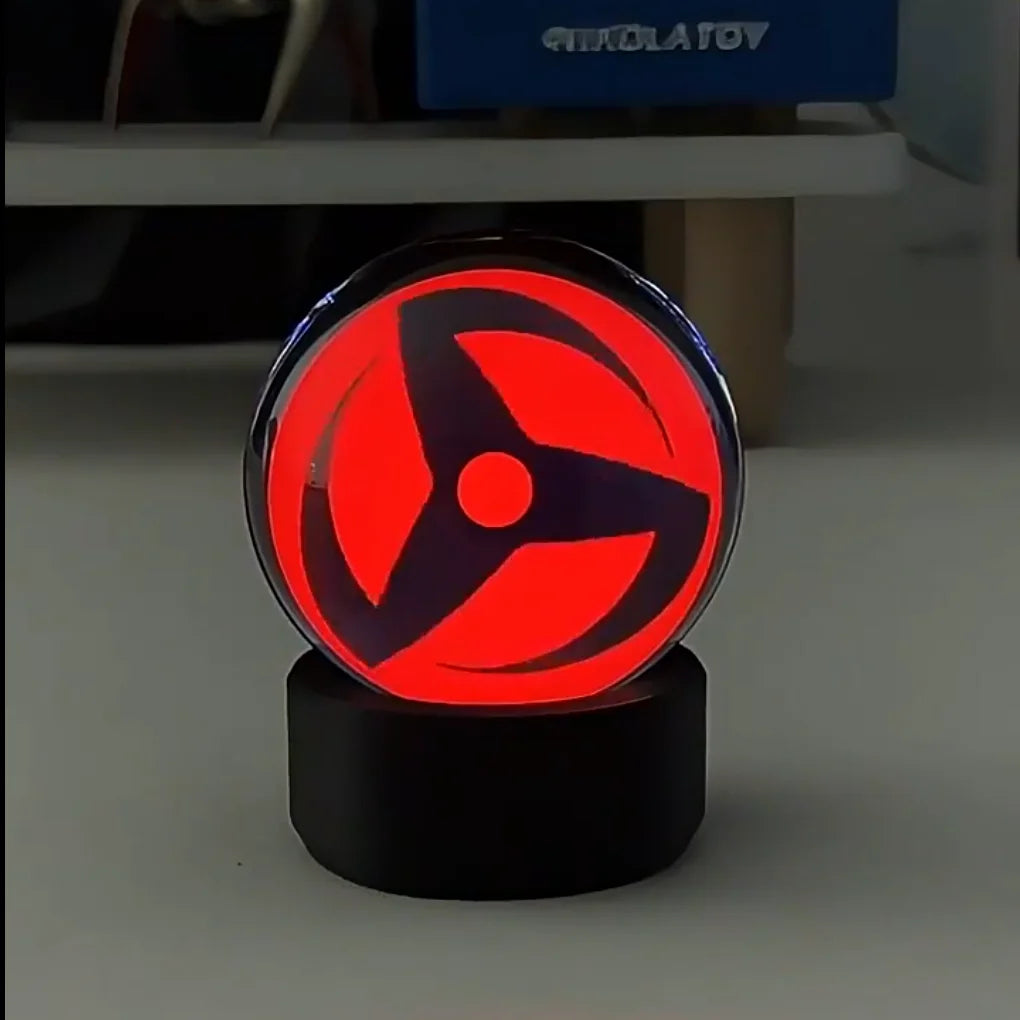 Uchiha Sasuke Sharingan LED Crystal Night Light with Music Rhythm Sync, Anime Naruto Desktop Decor, Spectacular Gift for Fans