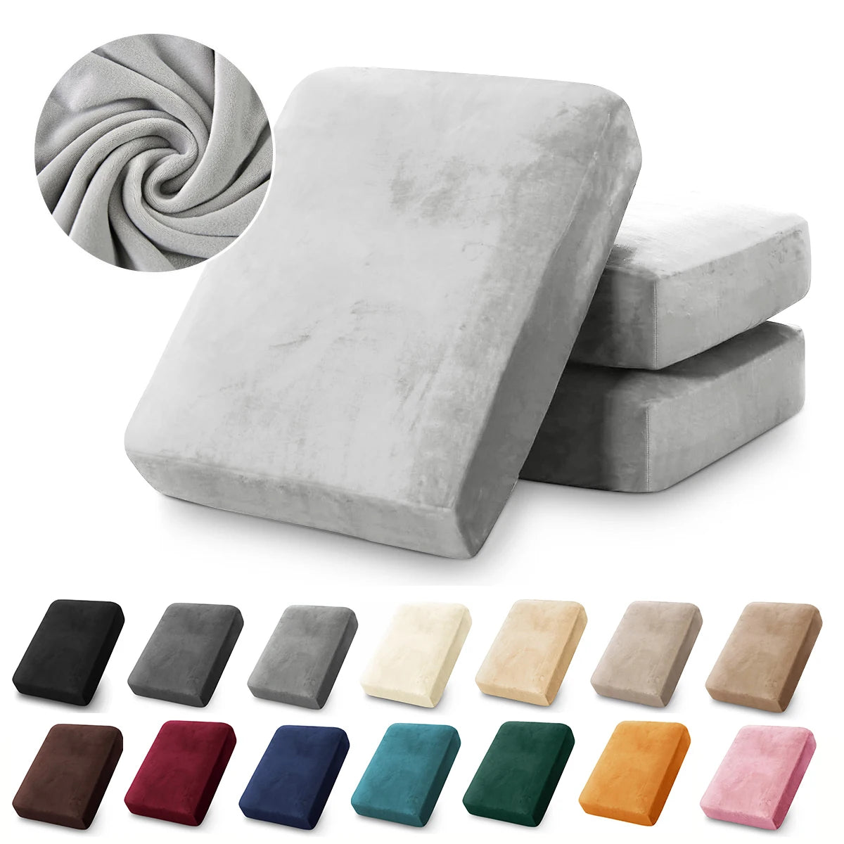 BRHUIXUE Velvet Sofa Cushion Covers for Living Room Plush Sofa Seat Cover Soft Stretch Sofas Couch Slipcover Furniture Protector