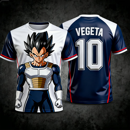 2026 Summer Dragon Ball Z Vegeta Football Jersey T-Shirt Kids Football Special Jersey Kit Adult Men/Women Anime Short Sleeve Y2k