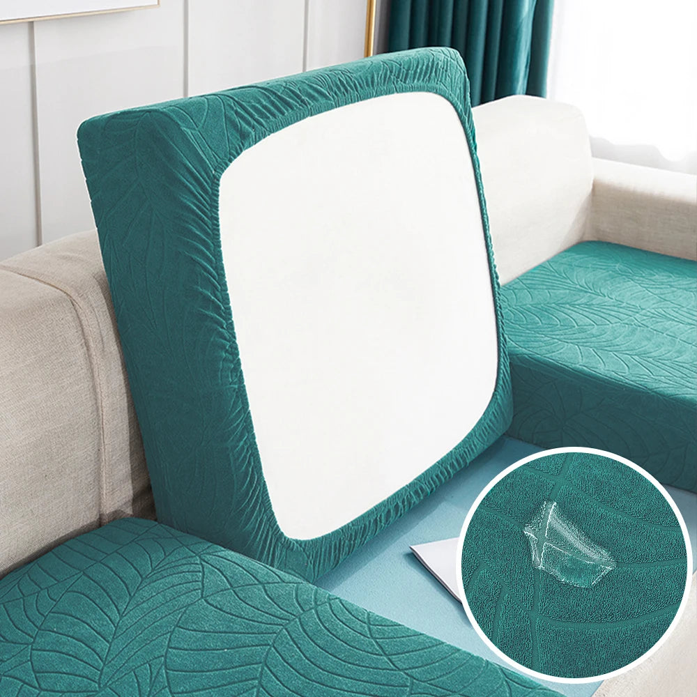 Waterproof Stretch Sofa Cushion Cover Jacquard Fabric Pure Sofa Cover Removable Protector Couch Cover Chaise Lounge Living Room