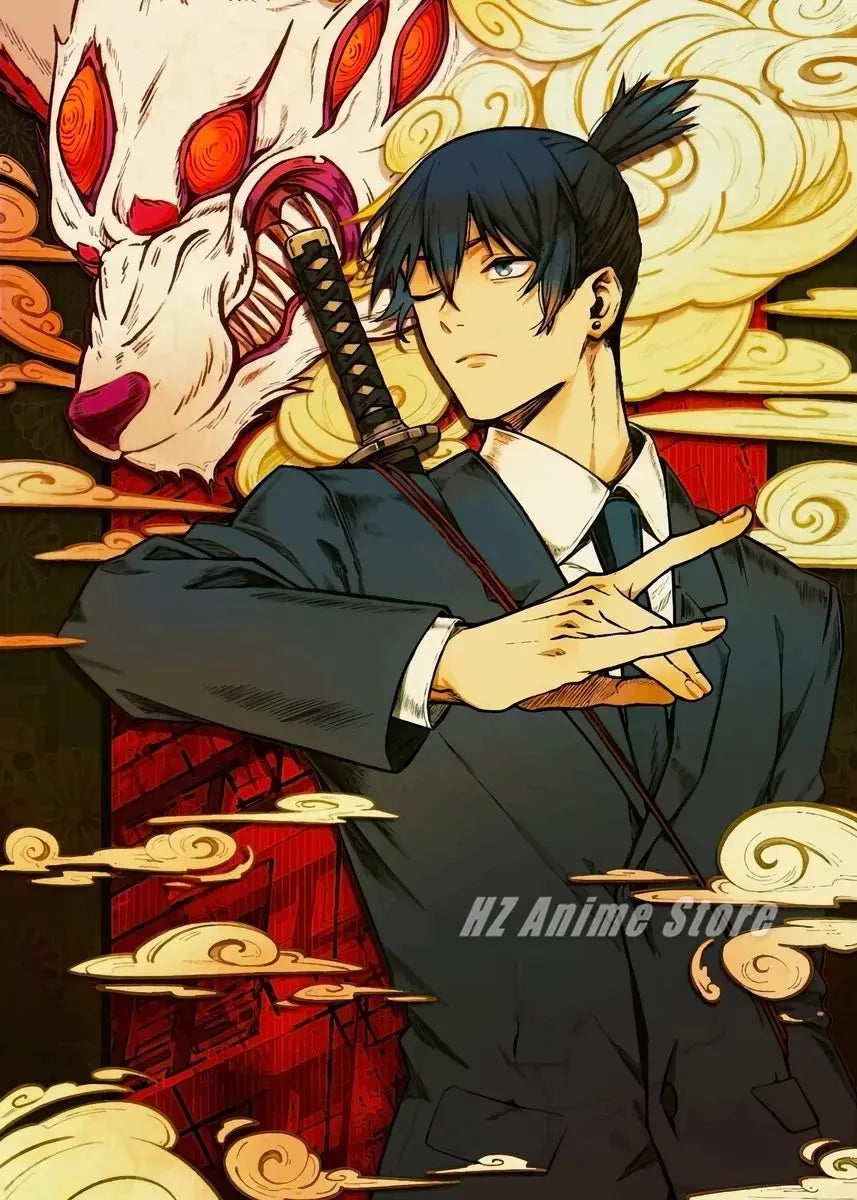 Anime Chainsaw Man Posters and Prints Canvas Painting Chainsawman Comic Wall Art Pictures for Modern Family Bedroom Home Decor