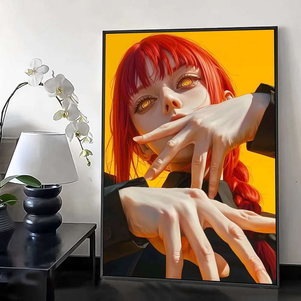 Makima Chainsaw Man Anime Poster HD art sticky wall waterproof home living room bedroom bar aesthetic decoration