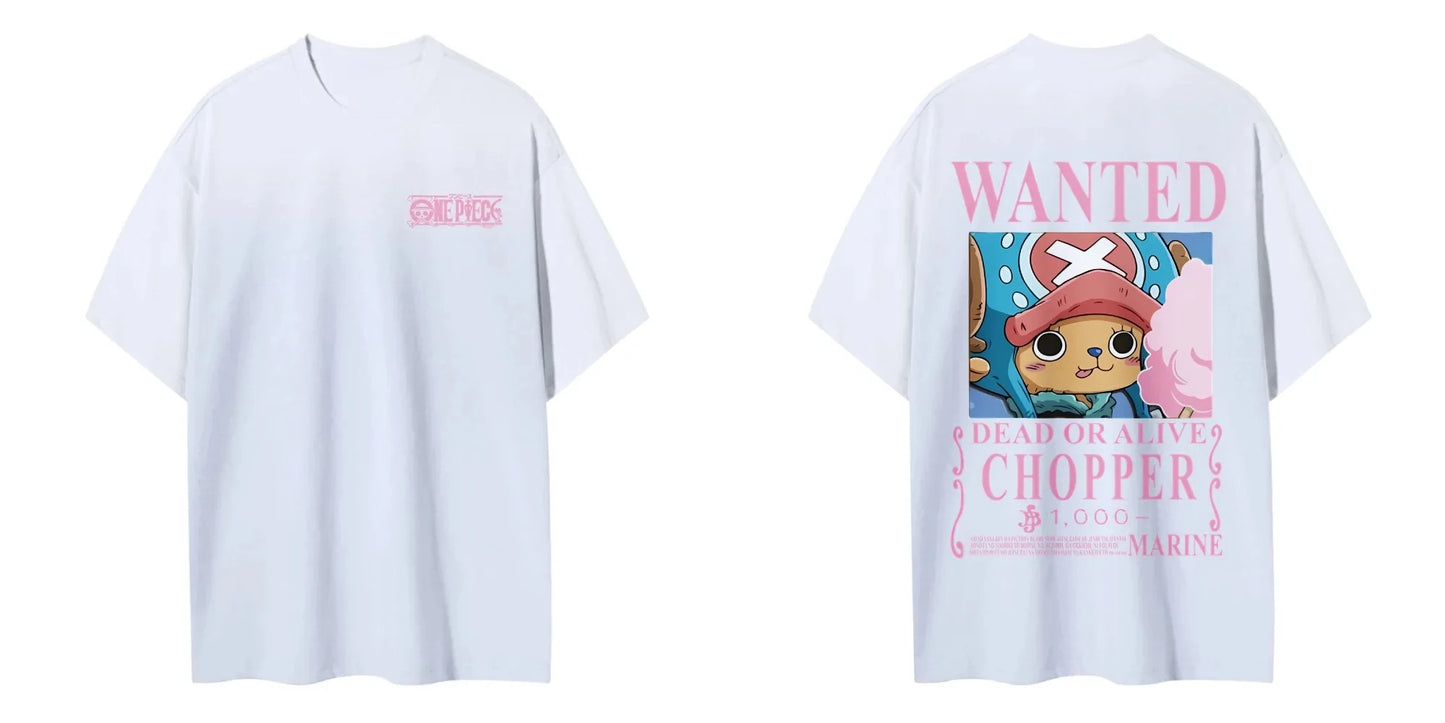 One Piece Men's Women's T-shirt Tony Tony Chopper Japan Anime Punk Tee Summer Spring Boy's Short Sleeves Parent-child Outfits
