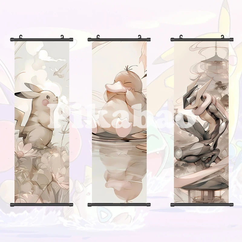 Printed Poster Anime Wall Artwork Greninja Pictures Gardevoir Painting Canvas Pikachu Hanging Scrolls Home Room Decor