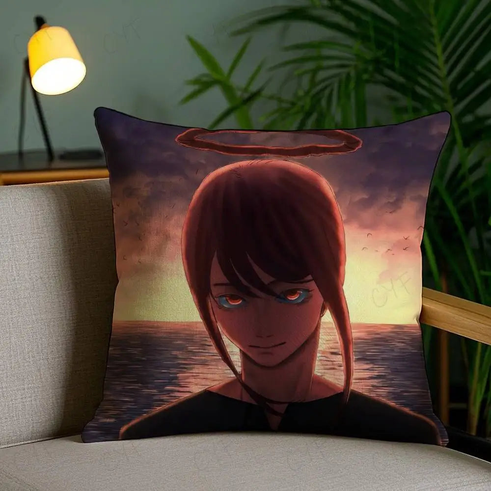 Hot comics Chainsaw Mans Pochita Pillow Case Custom Printed Brushed Fleece Pillow, Baby Skin-Touch, Eco-Friendly Dye-Sublimation