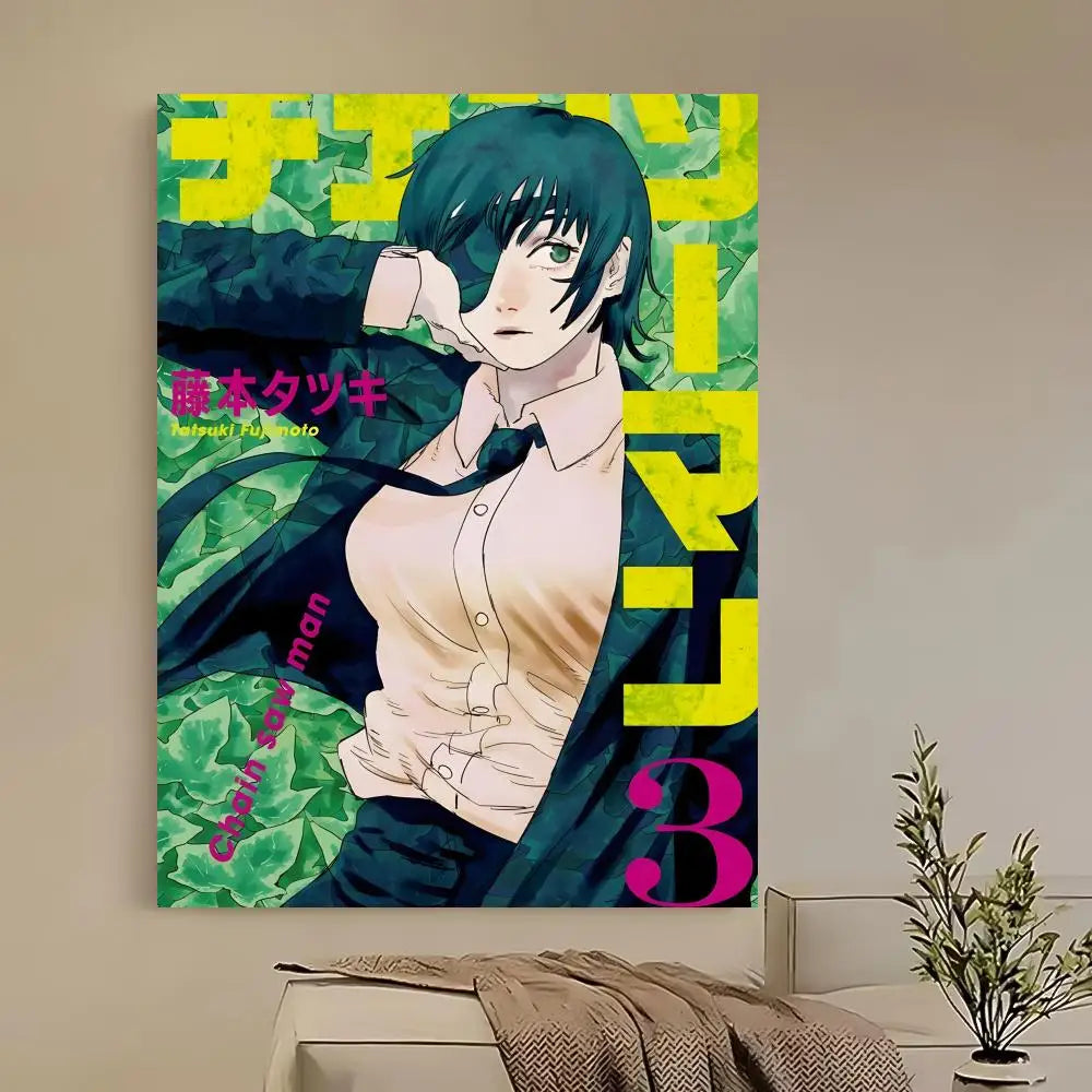 Anime Chainsaw Man Poster HD Self Adhesive Waterproof Ideal for Home Office Dorm Bedroom Great Gift