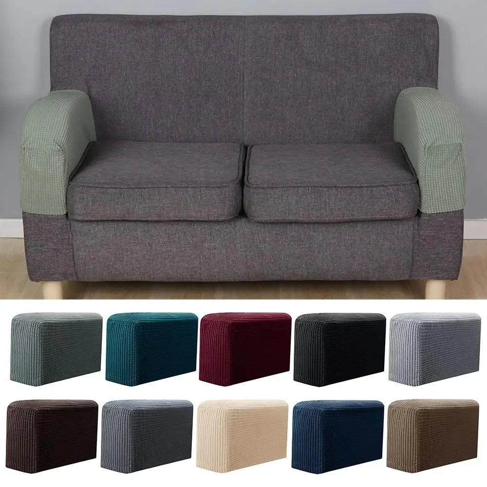 2PCS/SET Sofa Armrest Covers Fleece Premium Armrest Covers Stretchy Chair Sofa Couch Arm Protector Stretch to Fit