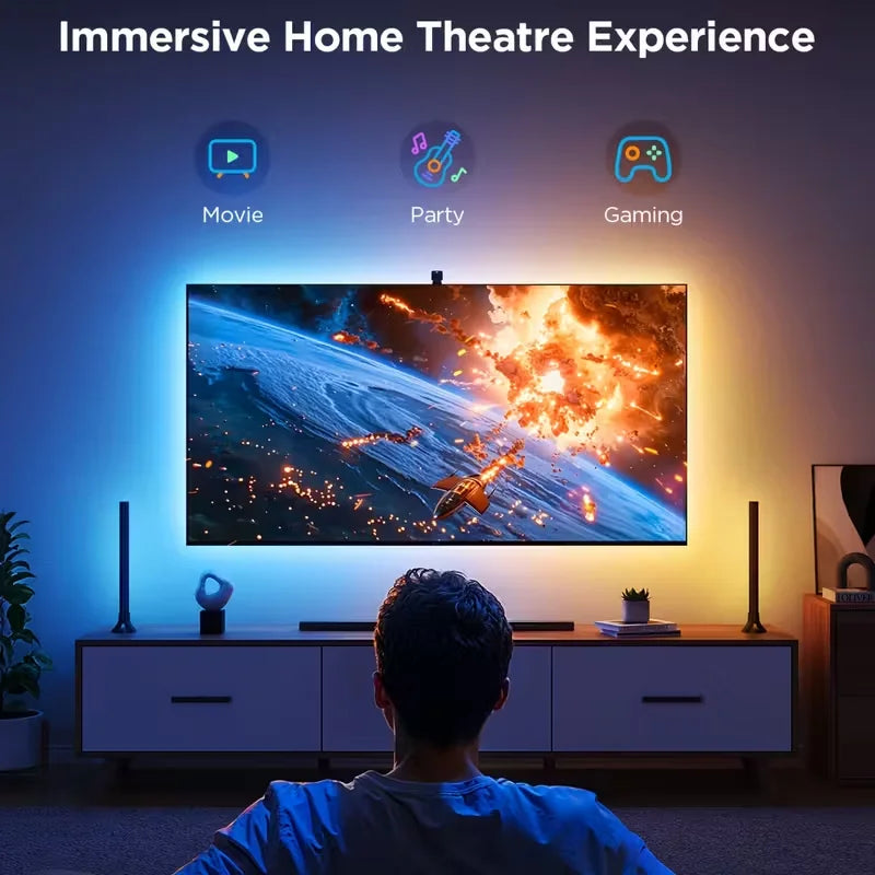 Bluetooth APP Control TV SYNC Backlight,Color Picking USB RGBIC Light Strip,Music SYNC LED Lamp Tape for Game/Cinema Atmosphere