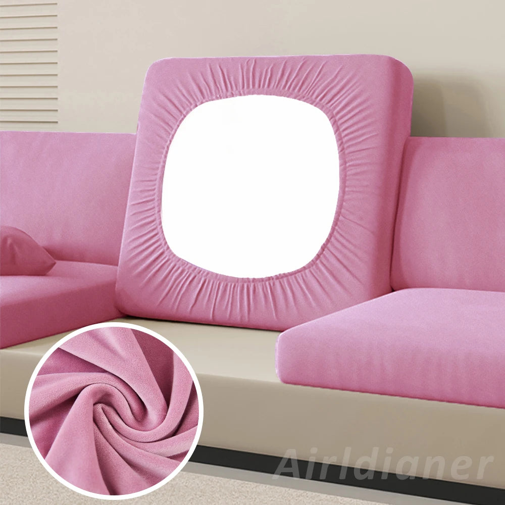 Super Soft Velvet Sofa Seat Cushion Cover For Living Room Thick Plush Sofa Covers Stretch L Shape Corner Armchair Sofa Slipcover