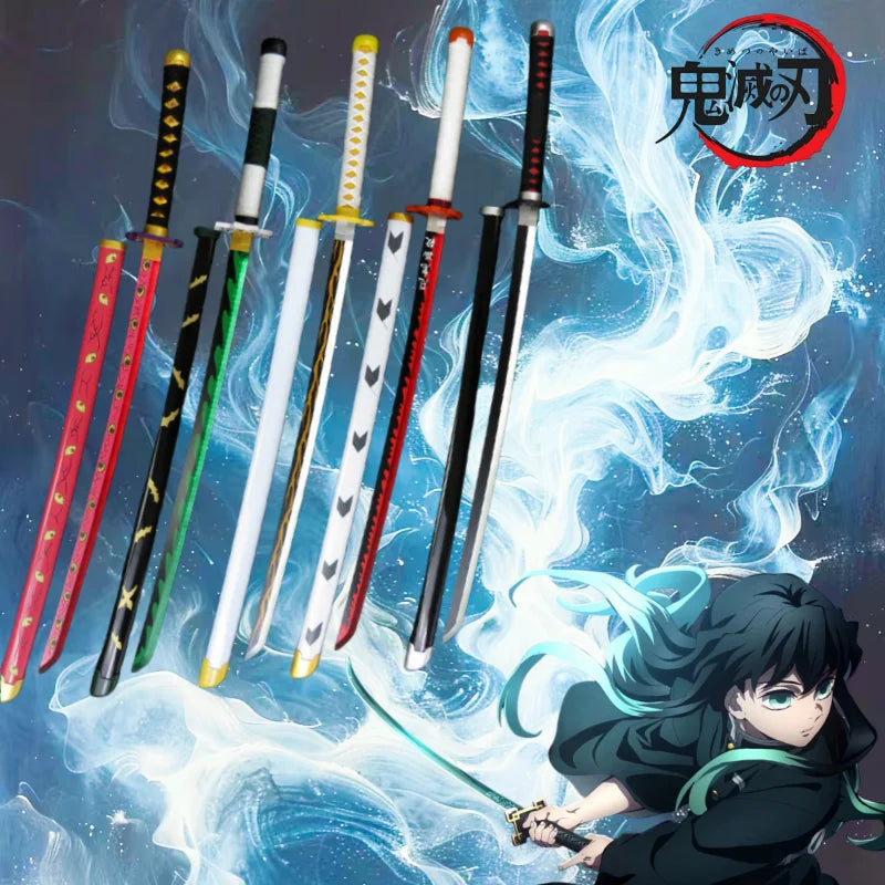 104cm Bright Katana LED Light Sword Kimetsu No Yaiba Anime Cosplay Prop Real Size Japanese Katana Samurai Sabre Demon Slayer