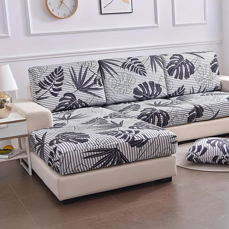 Elastic Sofa Seat Cushion Cover for Living Room Stretch Floral Printed Armchair Couch Cover Corner L-shape Removable Anti-dust