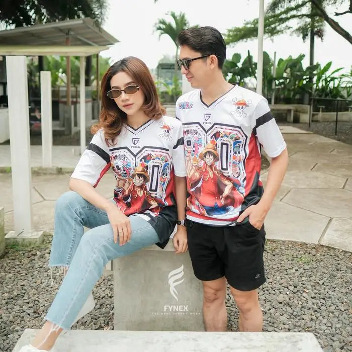 2025 New Bandai Japanese Anime Men's T-shirt, Quick-drying One Piece Luffy Zoro Football Jersey Cartoon