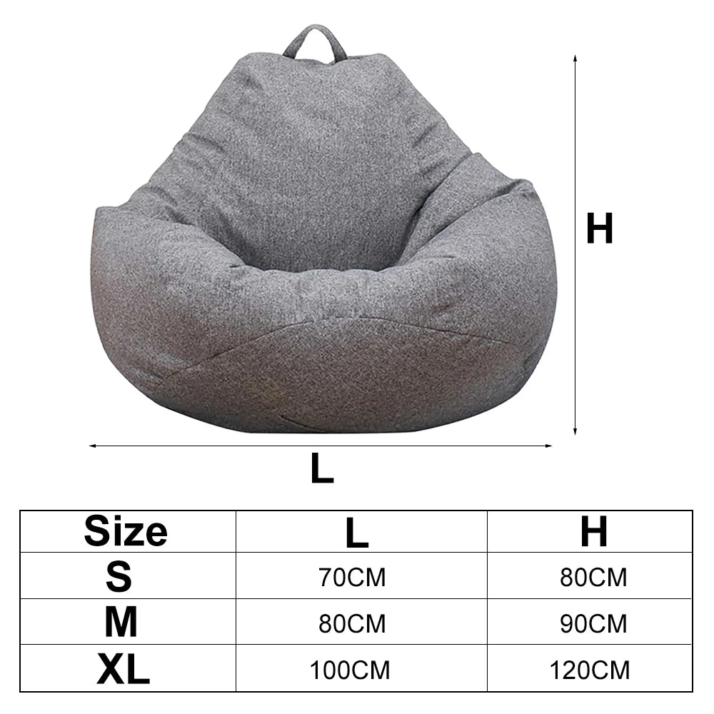 1/2Pcs Lazy Sofa Cover Solid Chair Covers Without Filler Large Bean Bag Cover Adults Couch Living Room Bedroom Tatami Lounger