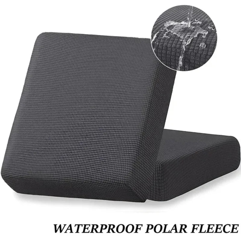 Waterproof Sofa Seat Cushion Cover Jacquard Polar Fleece Sofa Covers Elastic Removable Couch Cover Pets Kids Furniture Protector