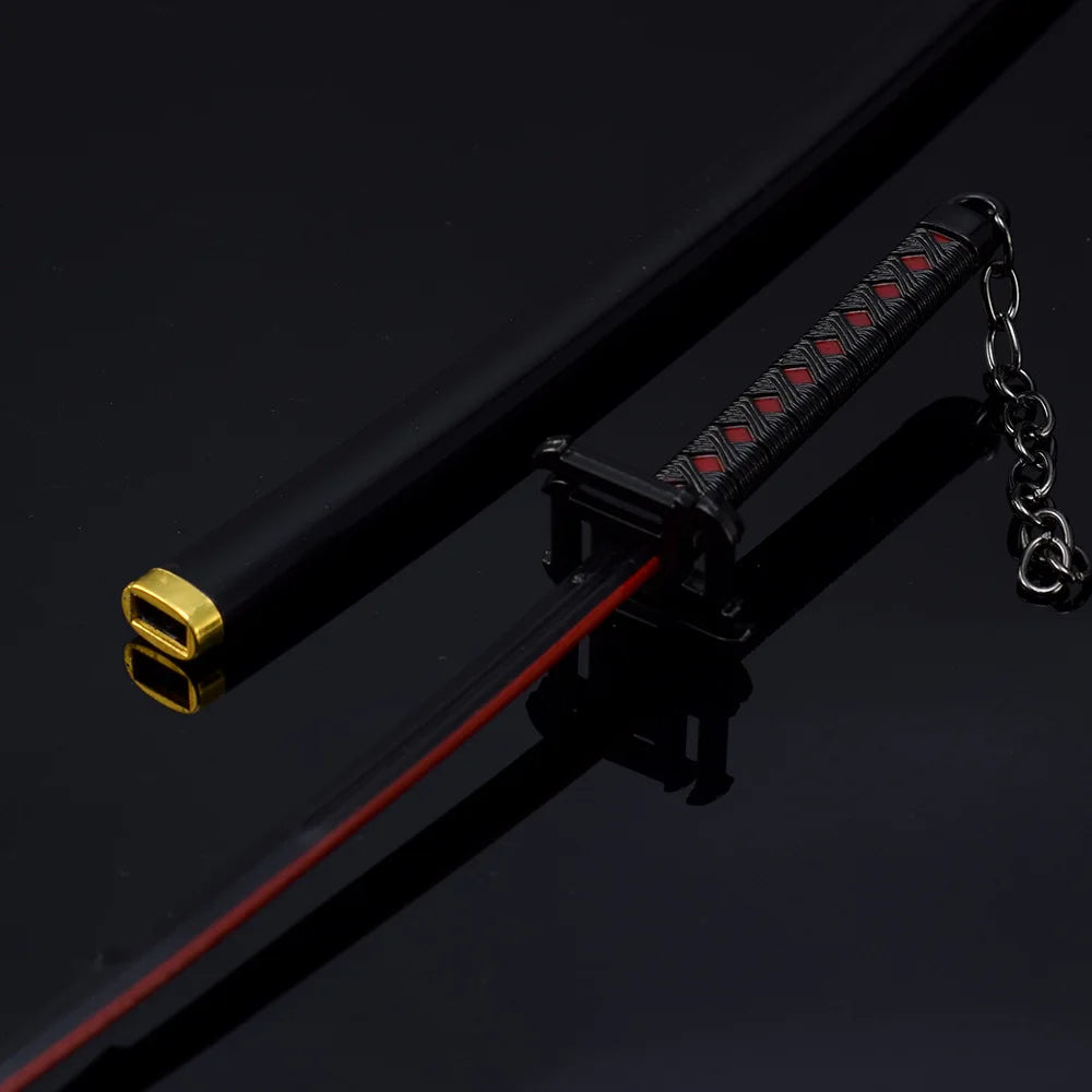 25cm Metal Bleach Katana Sword Ichigo Aizen Cosplay Prop Ninja Knife Iron Japanese Samurai Katana Real Weapon Kid Toy Anime Gift