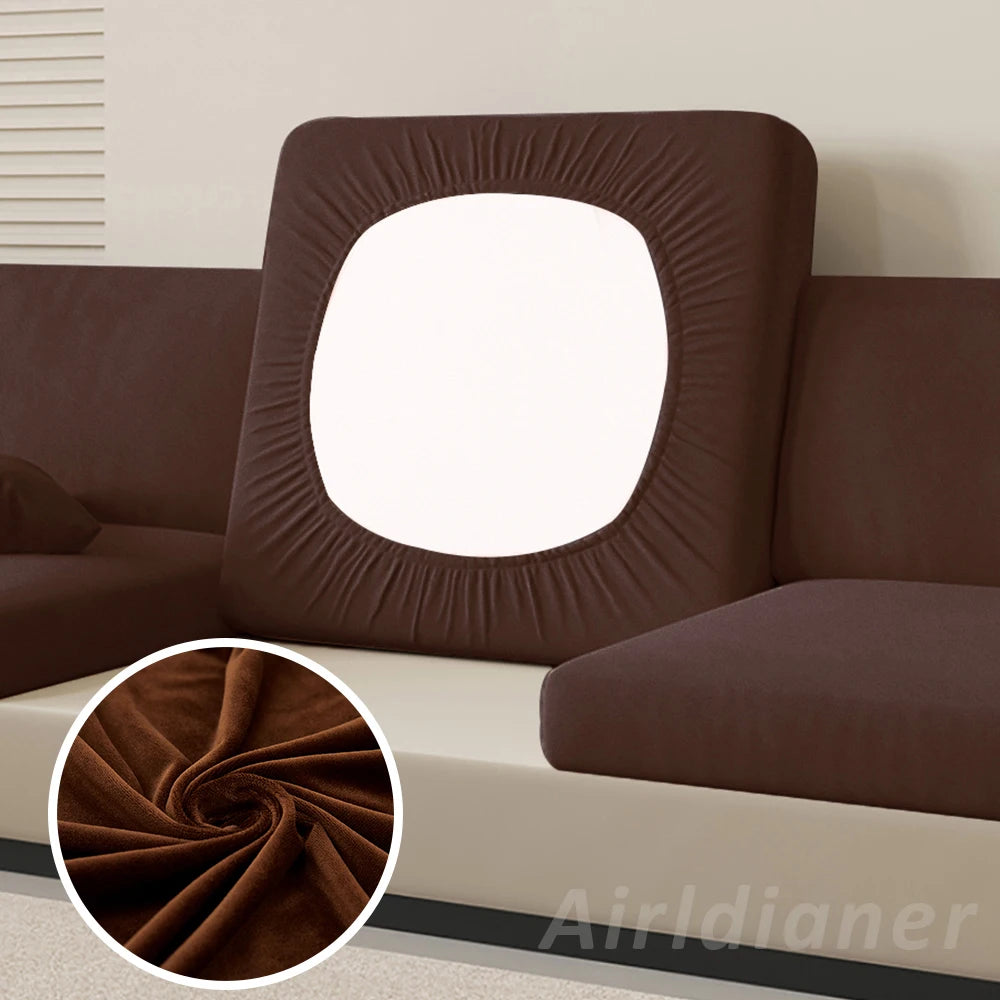 Super Soft Velvet Sofa Seat Cushion Cover For Living Room Thick Plush Sofa Covers Stretch L Shape Corner Armchair Sofa Slipcover