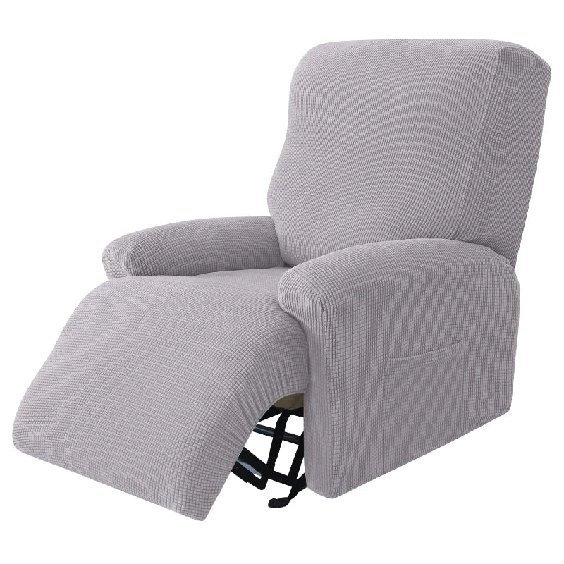 Recliner Sofa Cover Lazy Chair Solid Color Cushion Cover Stretch Spandex Couch Slipcovers Non Slip Armchair Slipcovers 4pcs/set