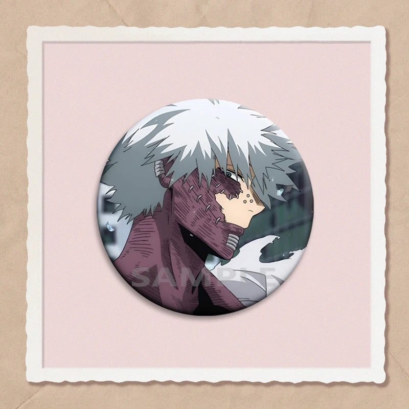 32/44/58mm Hot Anime My Hero Academia Dabi Button Pins Creative Brooches Cartoon Badge for Backpack Collar Decoration Gifts
