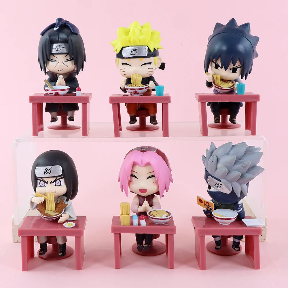 BanDai Blind Box | Naruto Shippuden Ramen Theme Blind Box Q Version Naruto & Sasuke Figures Desktop Ornament Anime Peripherals
