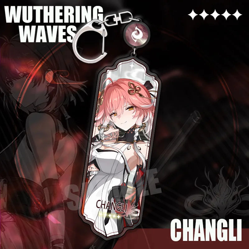 New Wuthering Waves Hiyuki Denia Aemeath Mornye Keychain Cartoon Anime Strip Pendant Keyring Backpack Jewelry Cute Gift