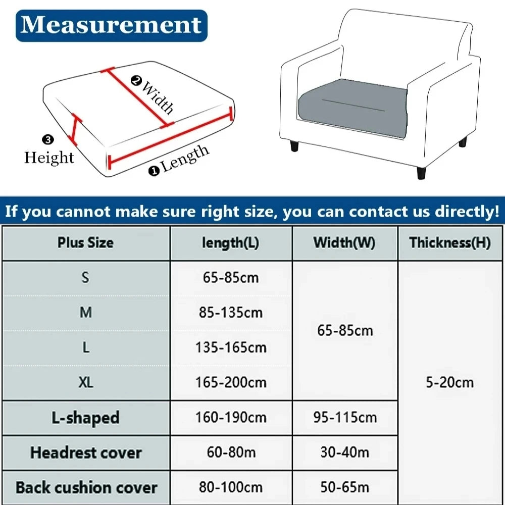 Thicken Stripe Jacquard Stretch Removable Sofa Seat Cushion Cover Washable for Living Room Kids Pets Furniture Protector