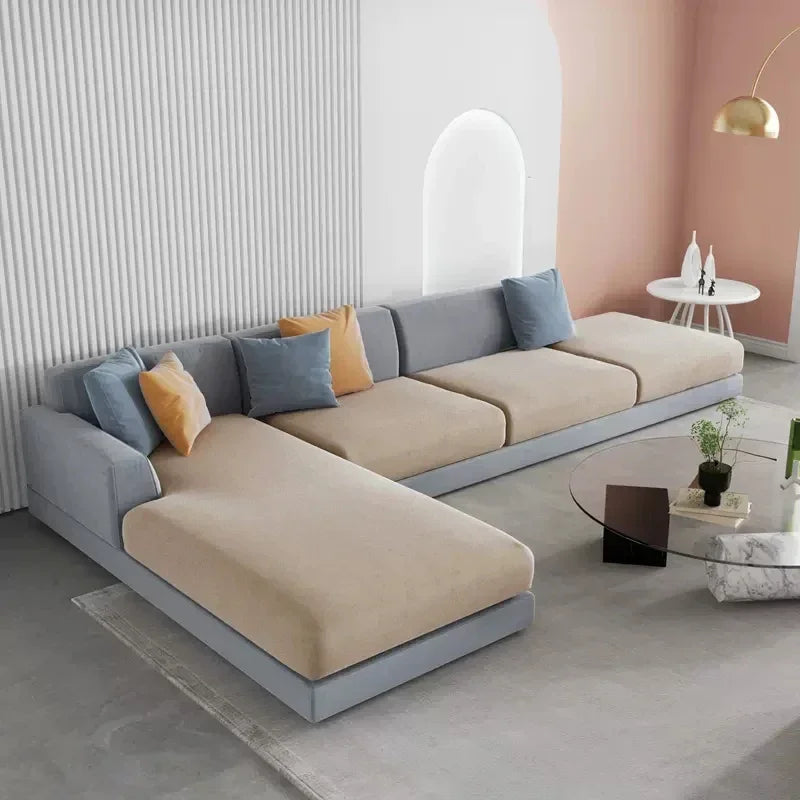 Anti-Dirt Velvet Sofa Cushion Slipcover Elastic Chair Seat Protector for Pets and Furniture Sofa Cover Living Room Bedroom Decor