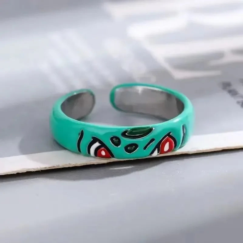 New Pokemon Litwick Dragonair 925 Silver Couple Ring Anime Fashion Cartoon Accessories Cospaly Peripherals Christmas Gifts