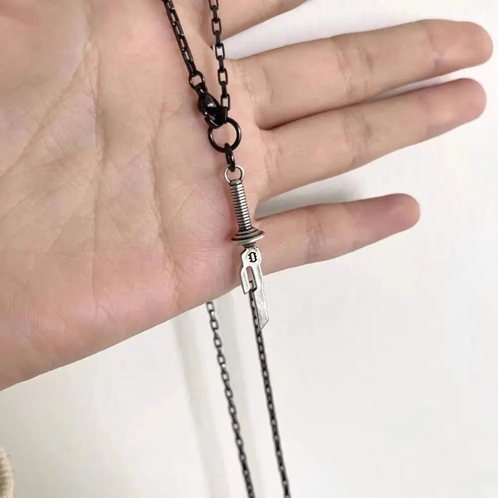 Anime Jujutsu Kaisen Fushiguro Toji Cosplay Necklace Unisex Sword Spear of Tianri Knife Pendant Choker Jewelry Accessories Gifts