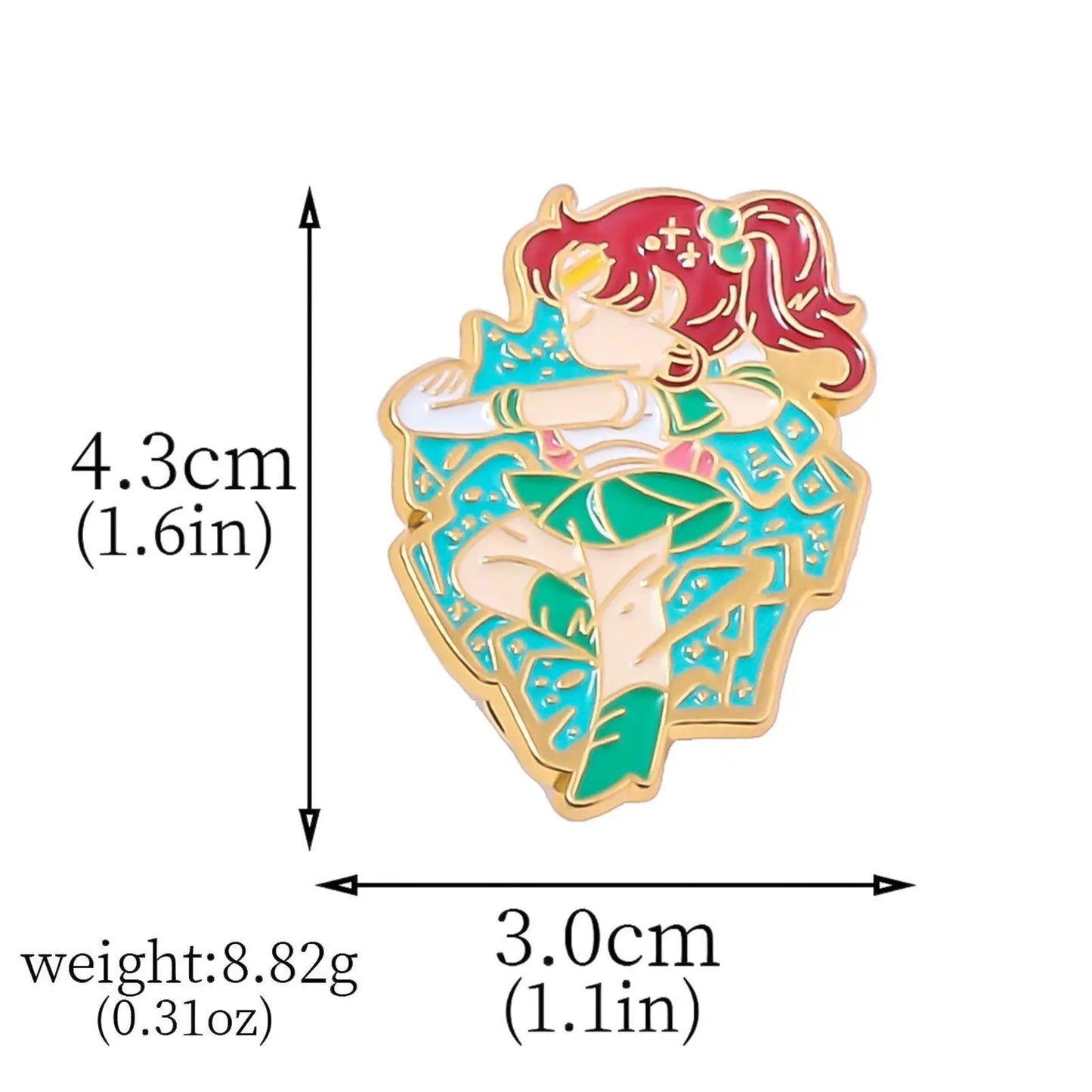 Anime Cartoon Moon Tsukino Usagi Enamel Keychain Necklace for Women Girl Magic Brooch Aino Minako Pin Cosplay Jewelry Gift