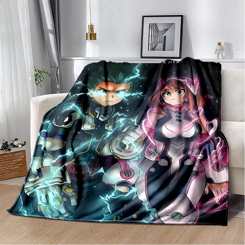 3D Cartoon My Hero Academia Deku Bakugou  Anime Blanket,Soft Throw Blanket for Home Bedroom Bed Sofa Travel Picnic Cover Kids