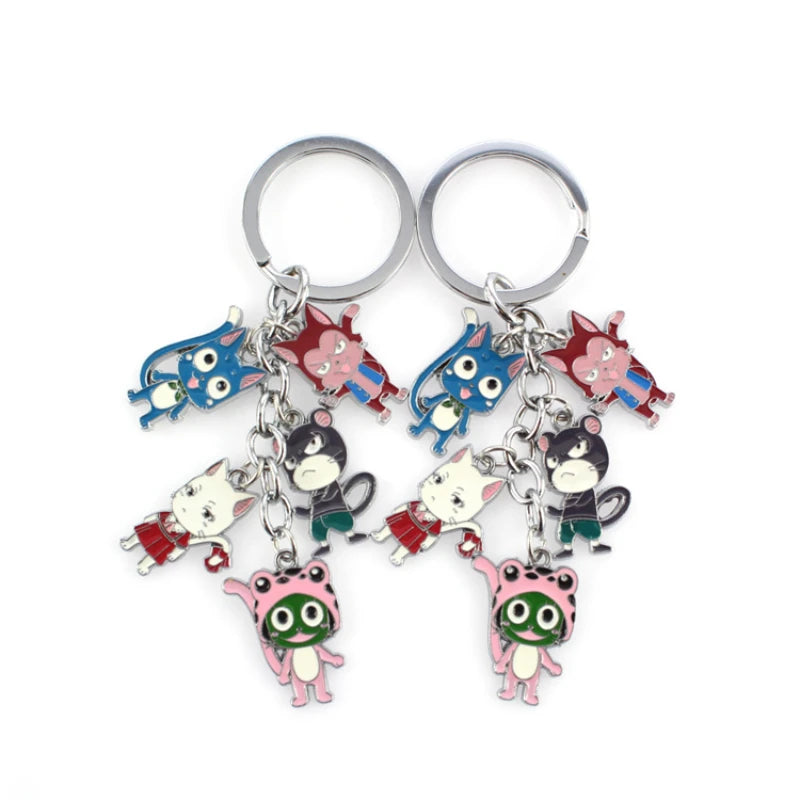 FAIRY and That TAIL Keychain Hot Blooded Fantasy Fighting Comics Character Peripheral Badge Key Ring Anime Fans Jewelry Gifts
