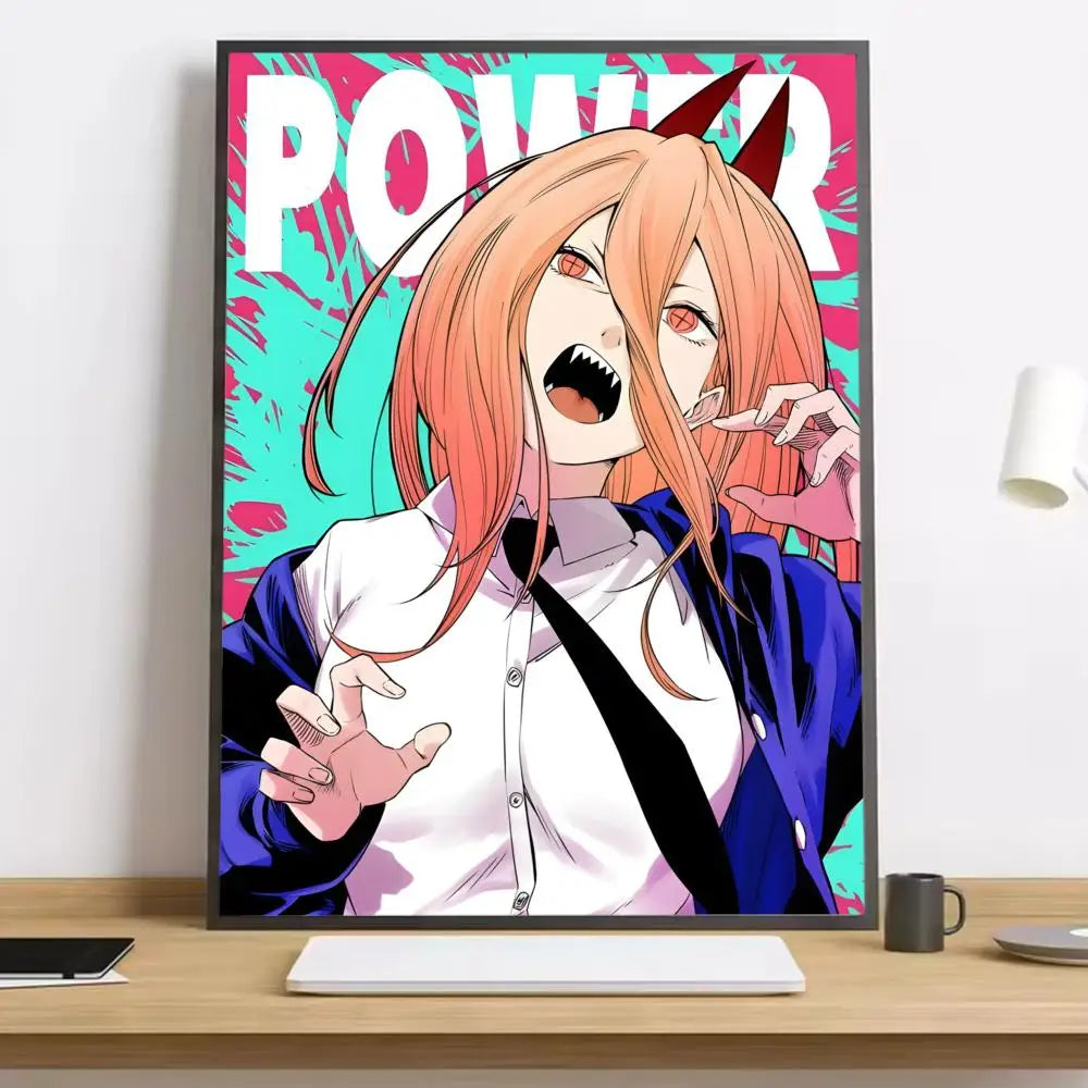 Makima Chainsaw Man Painting Calligraphy HD Canvas Poster living room bedroom bar aesthetic decoration