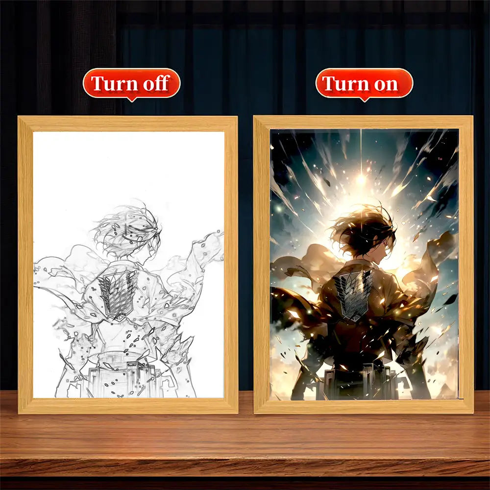 Attack on Titan Moonlight LED Photo Frame – Bedroom Decor