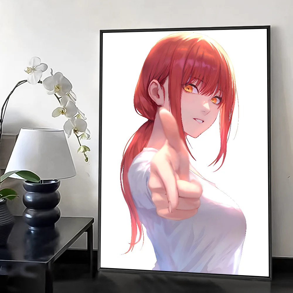 Makima Chainsaw Man Anime Poster HD art sticky wall waterproof home living room bedroom bar aesthetic decoration