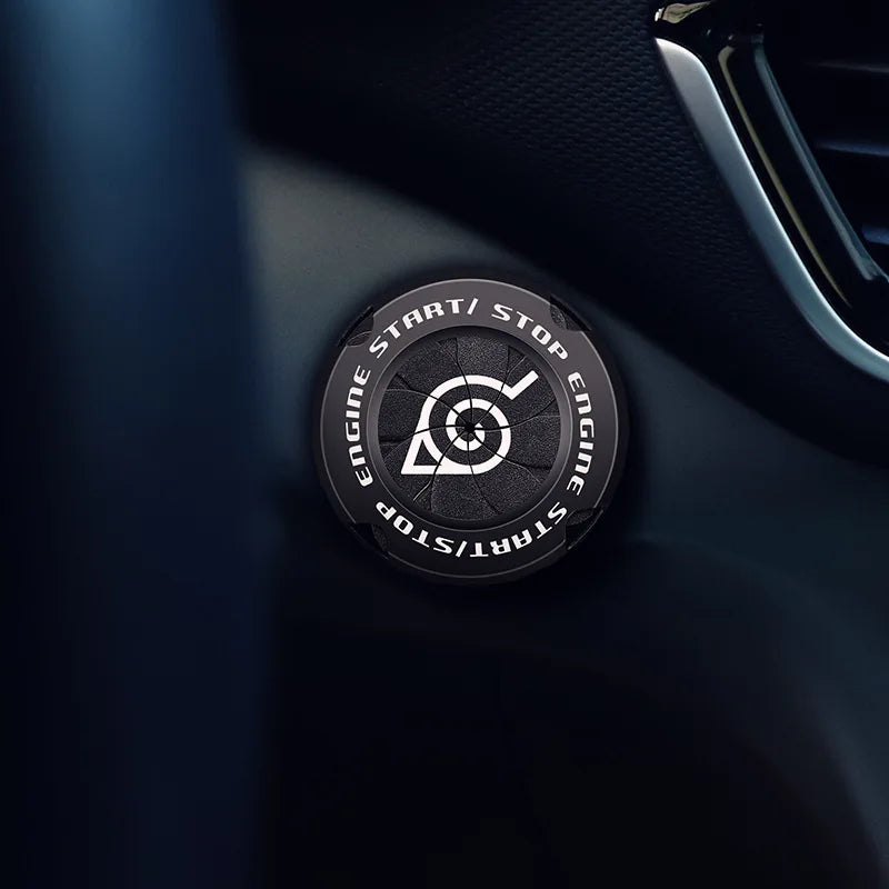 Naruto Car Sharingan One-Click Start Protective Cover Decorative Cover Car Ignition Switch Creative Decoration Cartoon Car Gift