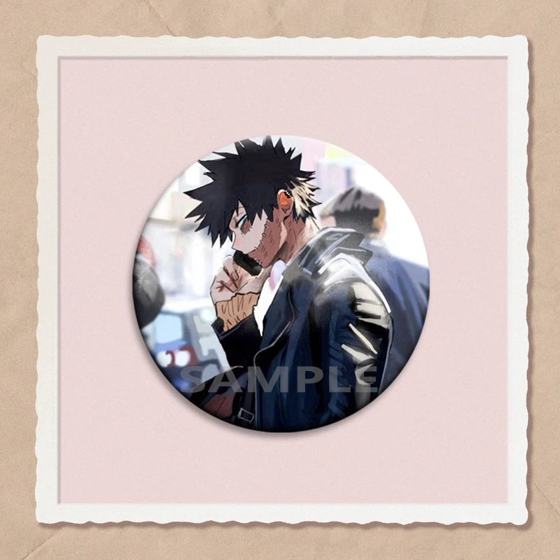 32/44/58mm Hot Anime My Hero Academia Dabi Button Pins Creative Brooches Cartoon Badge for Backpack Collar Decoration Gifts