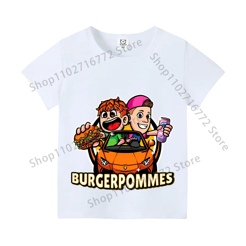 Burgerpommes Icrimax Kids T-shirt Children Clothes Boys Girls Cartoon Anime Graphic Print Clothing Fashion Cute Casual Tops Gift