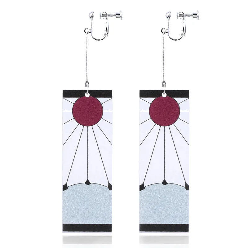 Creative Anime Acrylic Earrings For Women Demon Layer Butterfly Tanjiro Ear Drop Trendy Fans Cosplayer Jewelry Accessories Gifts