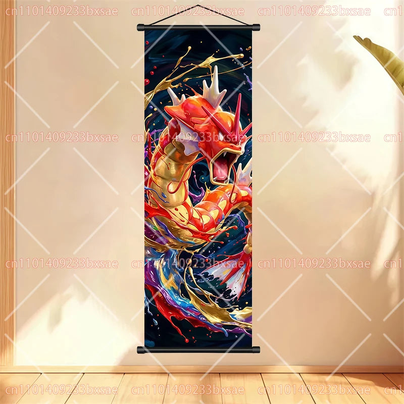 Anime Pokémon Gengar Charizard Kyogre Gyarados Mewtwo Rayquaza Cool Poster Hanging Scroll Painting Birthday Holiday Party Gift